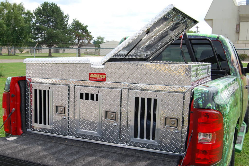Owens Hunter Aluminum Triple Dog Box for Three Dogs in Truck Bed