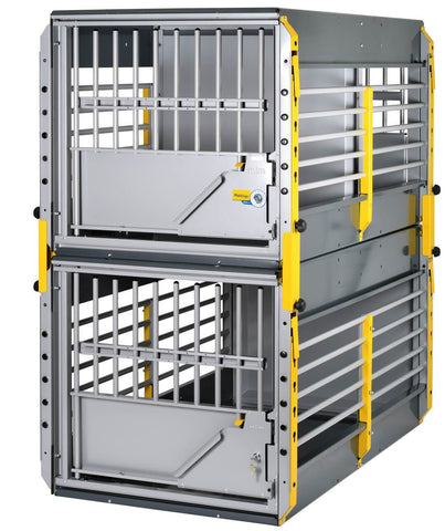 MIM MultiCage Crash Tested Multi-Dog Transport Kennel Double Stacked for RVs and Vans