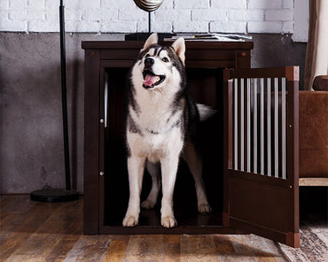 New-Age-Pet-InnPlace-Dog-Crate-with-Stainless-Steel-Spindles-Russet