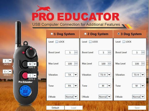 E-Collar PE-900 Pro Educator Advanced Remote Dog Trainer 1/2 Mile computer setup