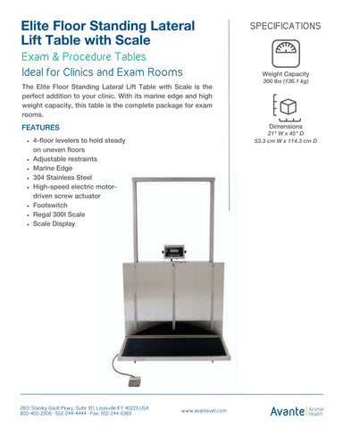 Avante-Elite-Floor-Standing-Lateral-Lift-Table-with-Scale-Sales-Sheet