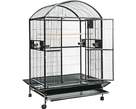 48x36-Dome-Top-Bird-Cage-black- Black