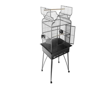 A-E-26-x20-Victorian-Open-Top-Bird-Cage-B-2620-Stainless-Steel-Platinum