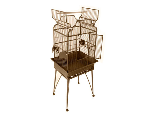 A-E-26-x20-Victorian-Open-Top-Bird-Cage-B-2620-Stainless-Steel-Sandstone