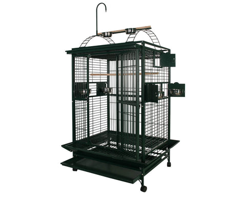 A-E-36x28-Play-Top-Bird-Cage-8003628-Green-open-feeder