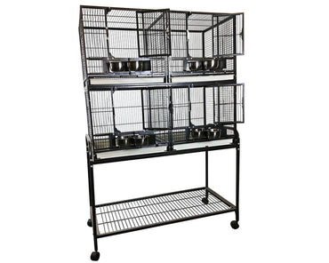 A-E-Cage-Company-40x20-4-UnitBird-Cage-with-Stand-and-Removable-Dividers-4020-2-Black