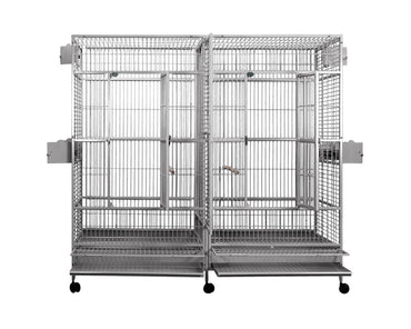 A-E-Stainless-Steel-80x40-Huge-Double-Macaw-Cage-8040FL-Stainless-Steel