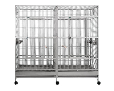 A-E-Stainless-Steel-80x40-Huge-Double-Macaw-Cage-8040FL-Stainless-Steel