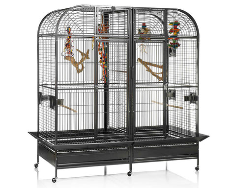 A-E-Cage-Company-64x32-Double-Macaw-Cage-with-Removable-Divider-6432-Black