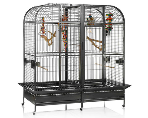 Illustration of Well-Ventilated Noble Macaw Cage With Removable Trays