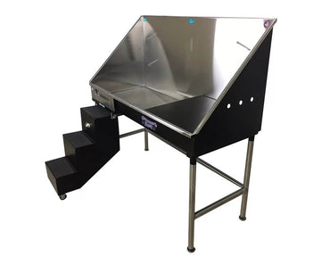 Groomers_Best_58_Elite_ADA_Bathing_Tub_with_Steps_and_Door_for_Dogs_G58ELADA_black