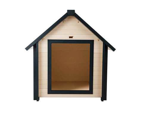 New-Age-Pet-Bunkhouse-Dog-House-Maple-With-Green-Trim