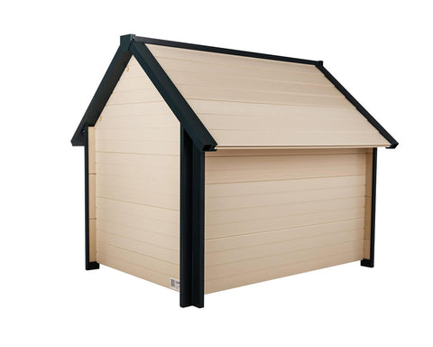 New-Age-Pet-Bunkhouse-Dog-House-Maple-With-Green-Trim