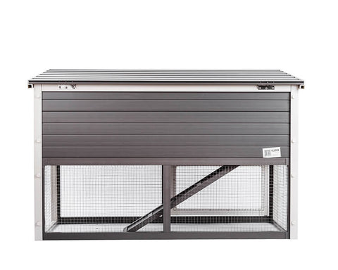 New-Age-Pet-Columbia-Rabbit-Hutch-Gray-with-White-Trim