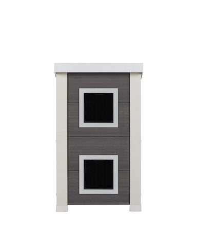 New-Age-Pet-Feral-Cat-Townhouse-Gray-With-White-Trim