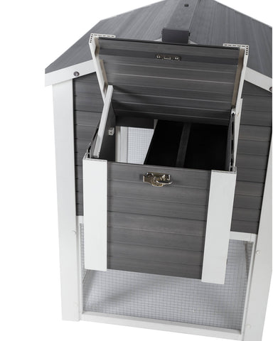 New-Age-Pet-Garden-Coop-with-Pen-Gray-With-White-Trim
