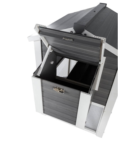 New-Age-Pet-Garden-Coop-with-Pen-Gray-With-White-Trim