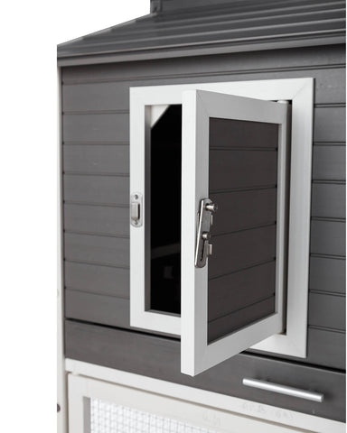 New-Age-Pet-Garden-Coop-with-Pen-Gray-With-White-Trim