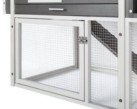 New-Age-Pet-Garden-Coop-with-Pen-Gray-With-White-Trim