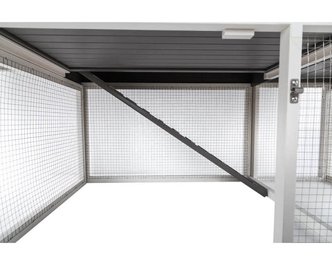 New-Age-Pet-Garden-Coop-with-Pen-Gray-With-White-Trim