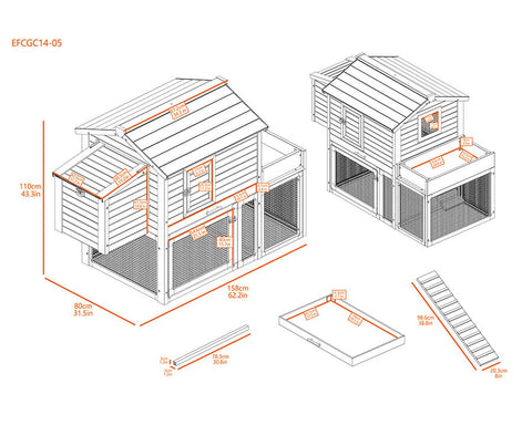 New-Age-Pet-Garden-Coop-with-Pen-Gray-With-White-Trim