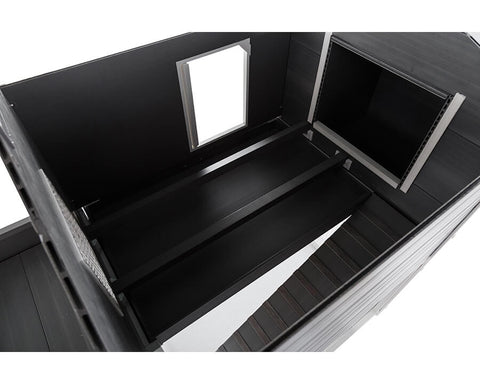 New-Age-Pet-Garden-Coop-with-Pen-Gray-With-White-Trim