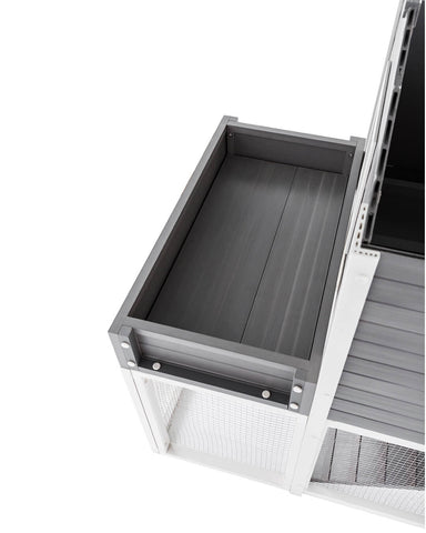 New-Age-Pet-Garden-Coop-with-Pen-Gray-With-White-Trim