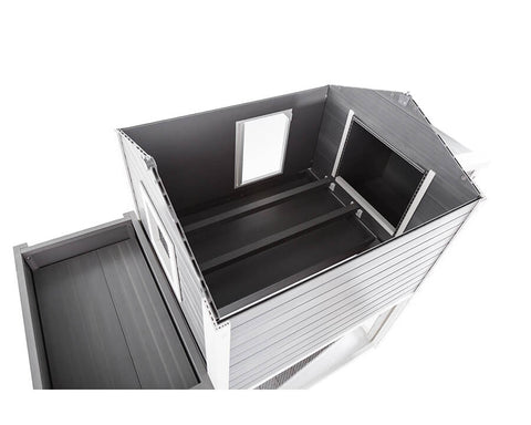 New-Age-Pet-Garden-Coop-with-Pen-Gray-With-White-Trim