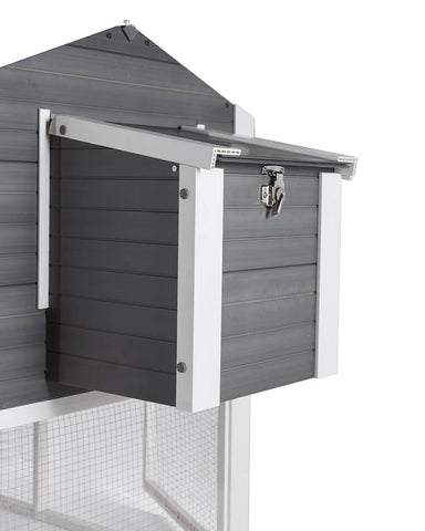New-Age-Pet-Garden-Coop-with-Pen-Gray-With-White-Trim