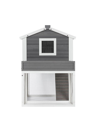 New-Age-Pet-Garden-Coop-with-Pen-Gray-With-White-Trim