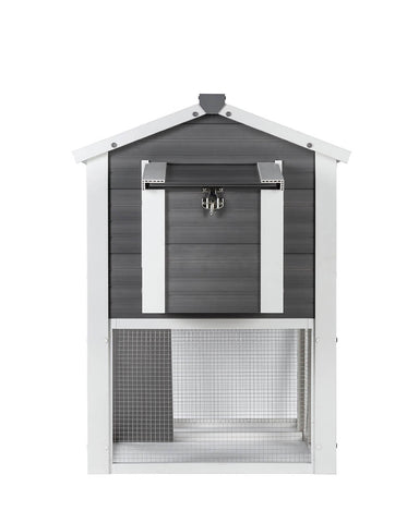 New-Age-Pet-Garden-Coop-with-Pen-Gray-With-White-Trim