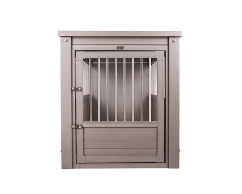 New-Age-Pet-InnPlace-Dog-Crate-with-Stainless-Steel-Spindles-Gray