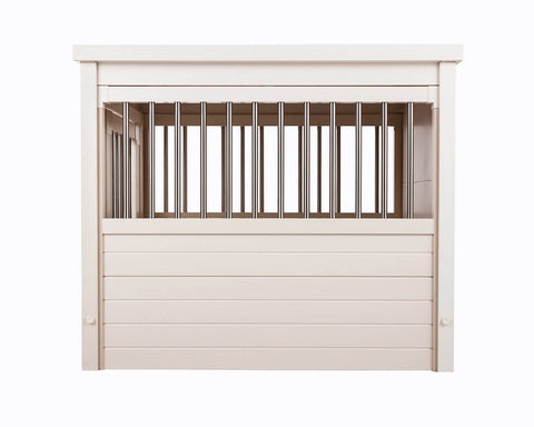 New-Age-Pet-InnPlace-Dog-Crate-with-Stainless-Steel-Spindles-Antique-White