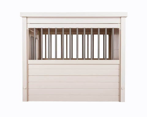 New-Age-Pet-InnPlace-Dog-Crate-with-Stainless-Steel-Spindles-Antique-White