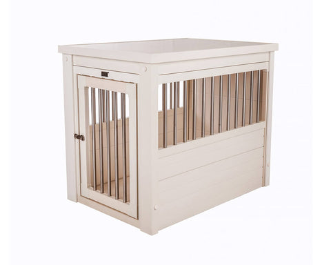 New-Age-Pet-InnPlace-Dog-Crate-with-Stainless-Steel-Spindles-Antique-White