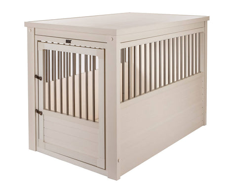 New-Age-Pet-InnPlace-Dog-Crate-with-Stainless-Steel-Spindles-Antique-White