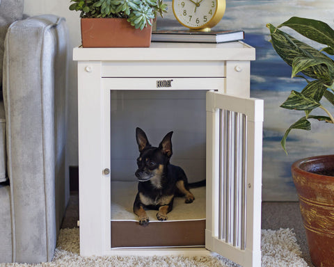 New-Age-Pet-InnPlace-Dog-Crate-with-Stainless-Steel-Spindles-Antique-White