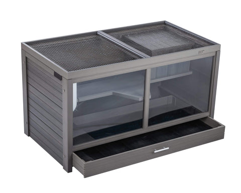 New-Age-Pet-Jumbo-Park-Avenue-Small-Animal-Hutch-Gray