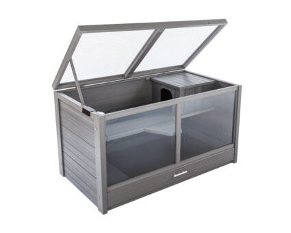 New-Age-Pet-Jumbo-Park-Avenue-Small-Animal-Hutch-Gray