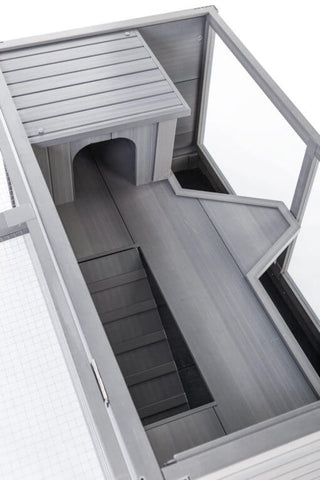 New-Age-Pet-Jumbo-Park-Avenue-Small-Animal-Hutch-Gray