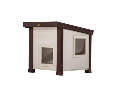 New-Age-Pet-Outdoor-Cat-House-Maple-With-Russet-Trim