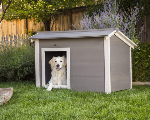 New-Age-Pet-ThermoCore_-Super-Insulated-Dog-House-Gray-With-White-Trim