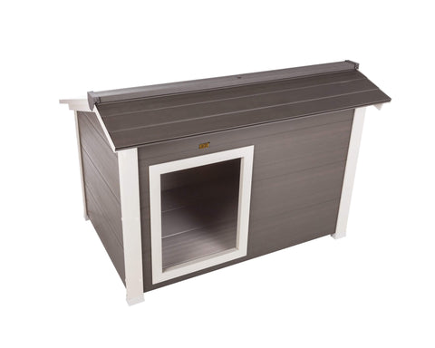 New-Age-Pet-ThermoCore_-Super-Insulated-Dog-House-Gray-With-White-Trim