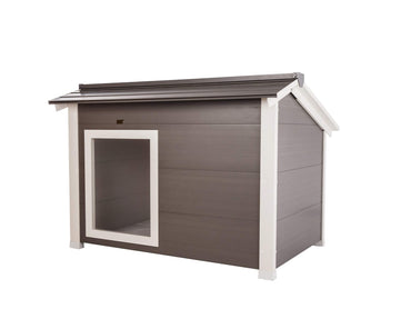 New-Age-Pet-ThermoCore_-Super-Insulated-Dog-House-Gray-With-White-Trim