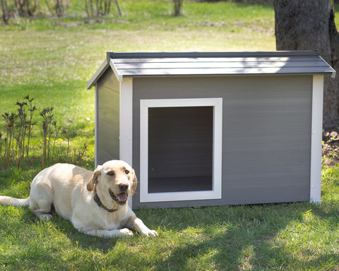 New-Age-Pet-ThermoCore_-Super-Insulated-Dog-House-Gray-With-White-Trim