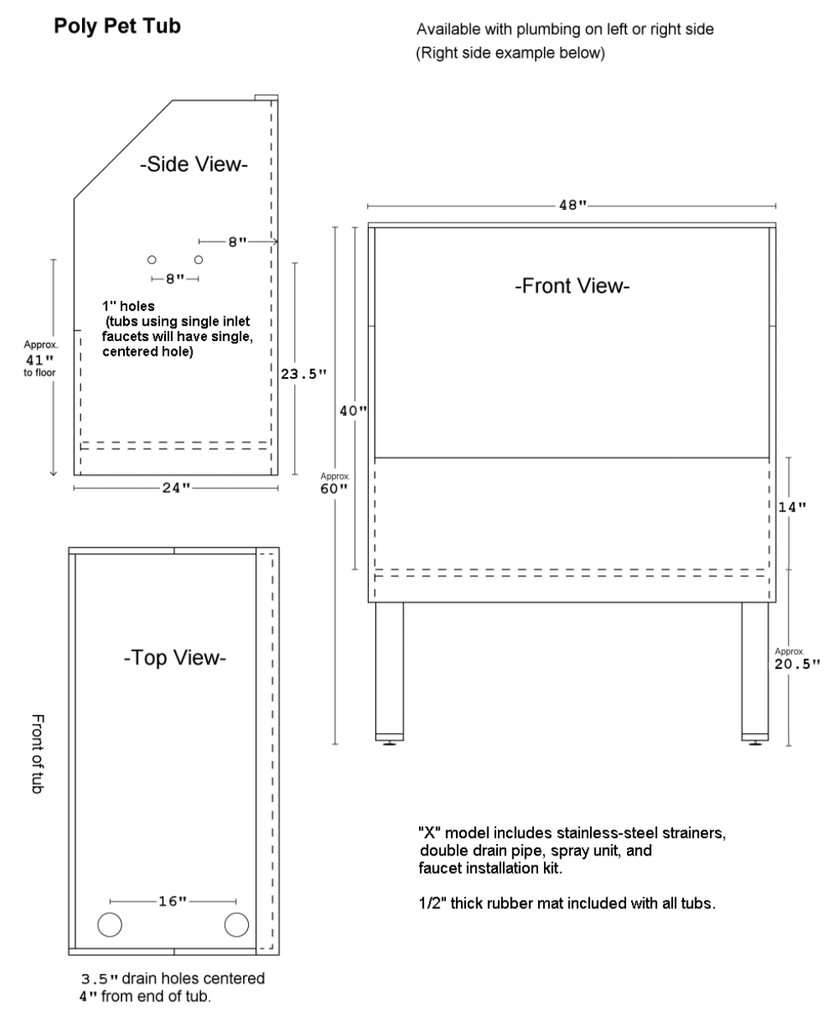 Poly Pet Tubs 48