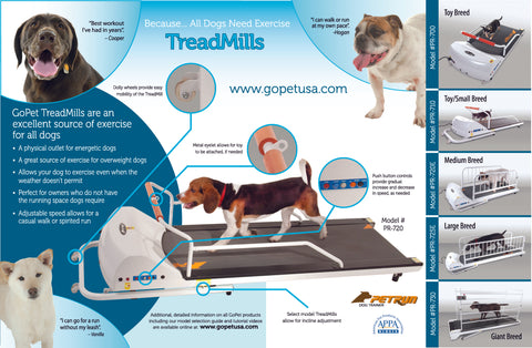 GoPet PetRun RP720F Treadmill for Large Dogs up to 132 lbs