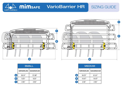 MIM Safe VarioBarrier HR Sizing and Measuring Guide for your vehicle