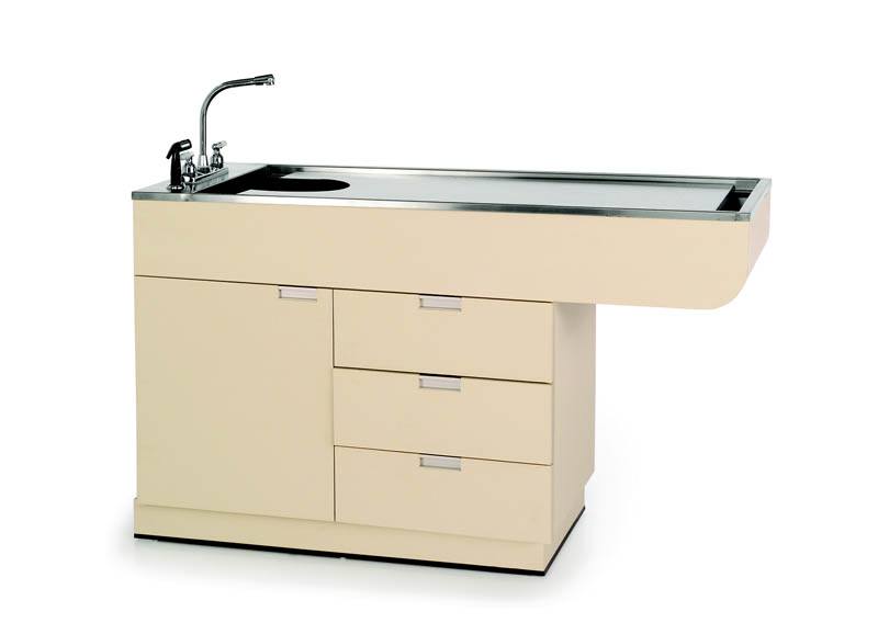 VetLine All-Purpose Wet Table with Knee Space and Cabinet Storage and Drawers - 60" & 48" Length