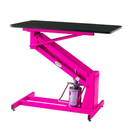 PetLift MasterLift Hydraulic Dog Grooming Table with Rotating Top in pink